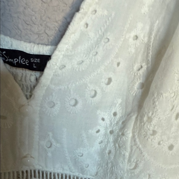 Simple White Eyelet Maxi Dress - Picture 6 of 8